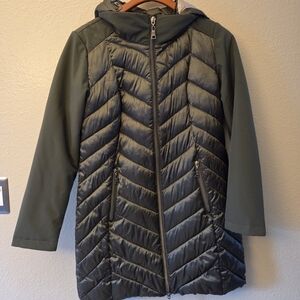 Olive Quilted Puffer Jacket